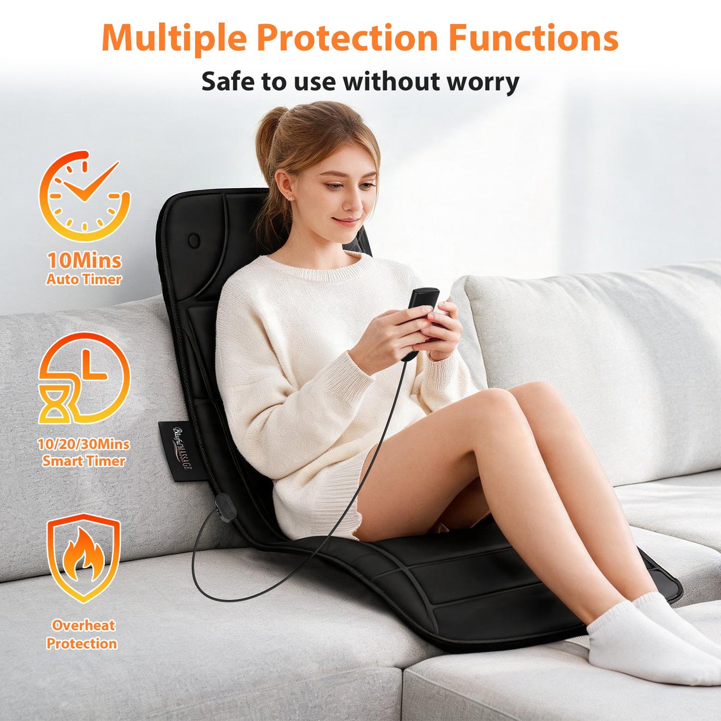 Full Body Vibration Massage Mat with Heat & 10 Motors