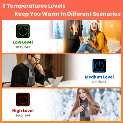 USB Heated Winter Scarf with 3 Temperature Settings