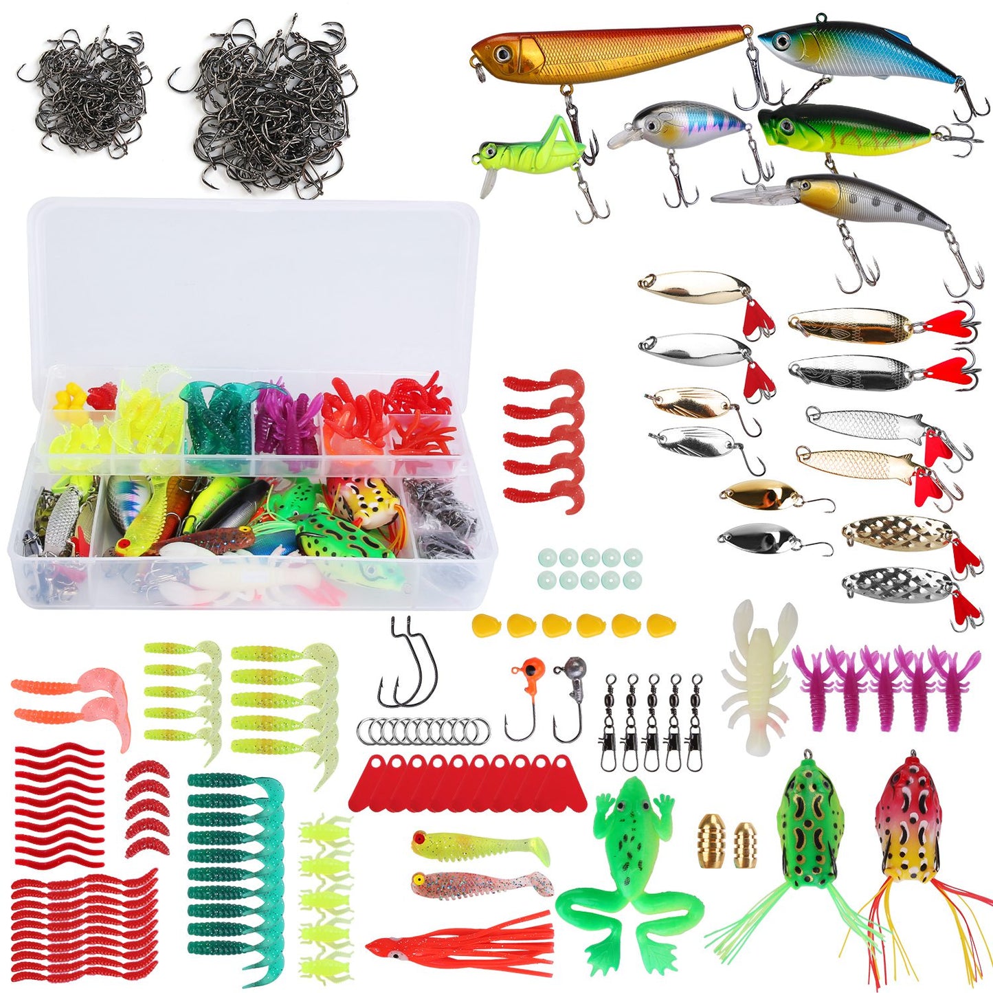 Fishing Lures Kit 375-Piece with Tackle Box