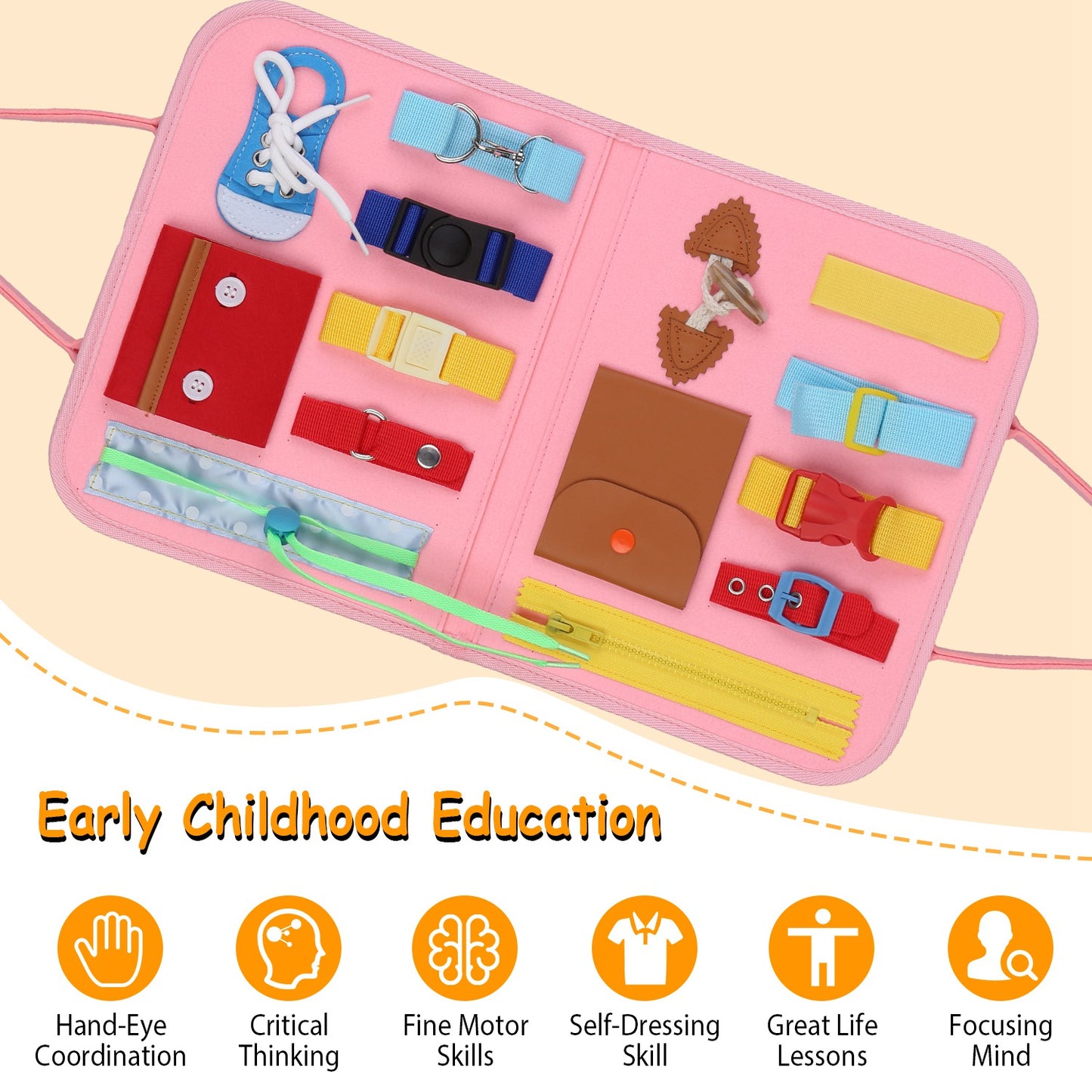 Busy Board Sensory Activity Toy for Toddlers Ages 1-6