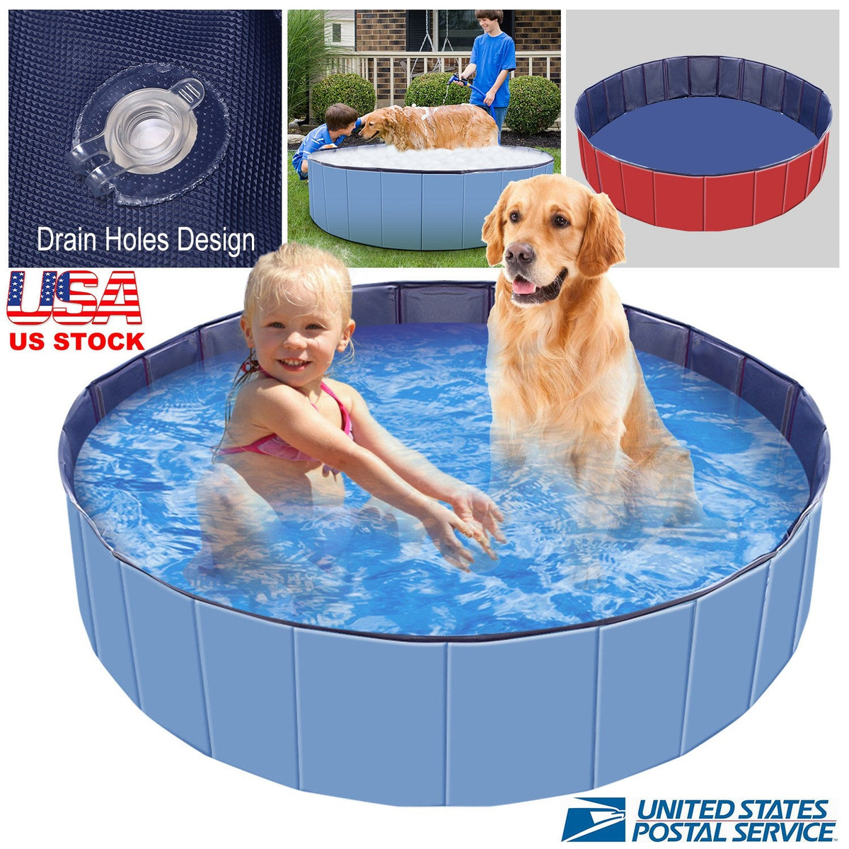 Foldable Pet Swimming Pool PVC Kiddie Baby Dog Swim Pool Bathing Tub Playmat Kids Pools