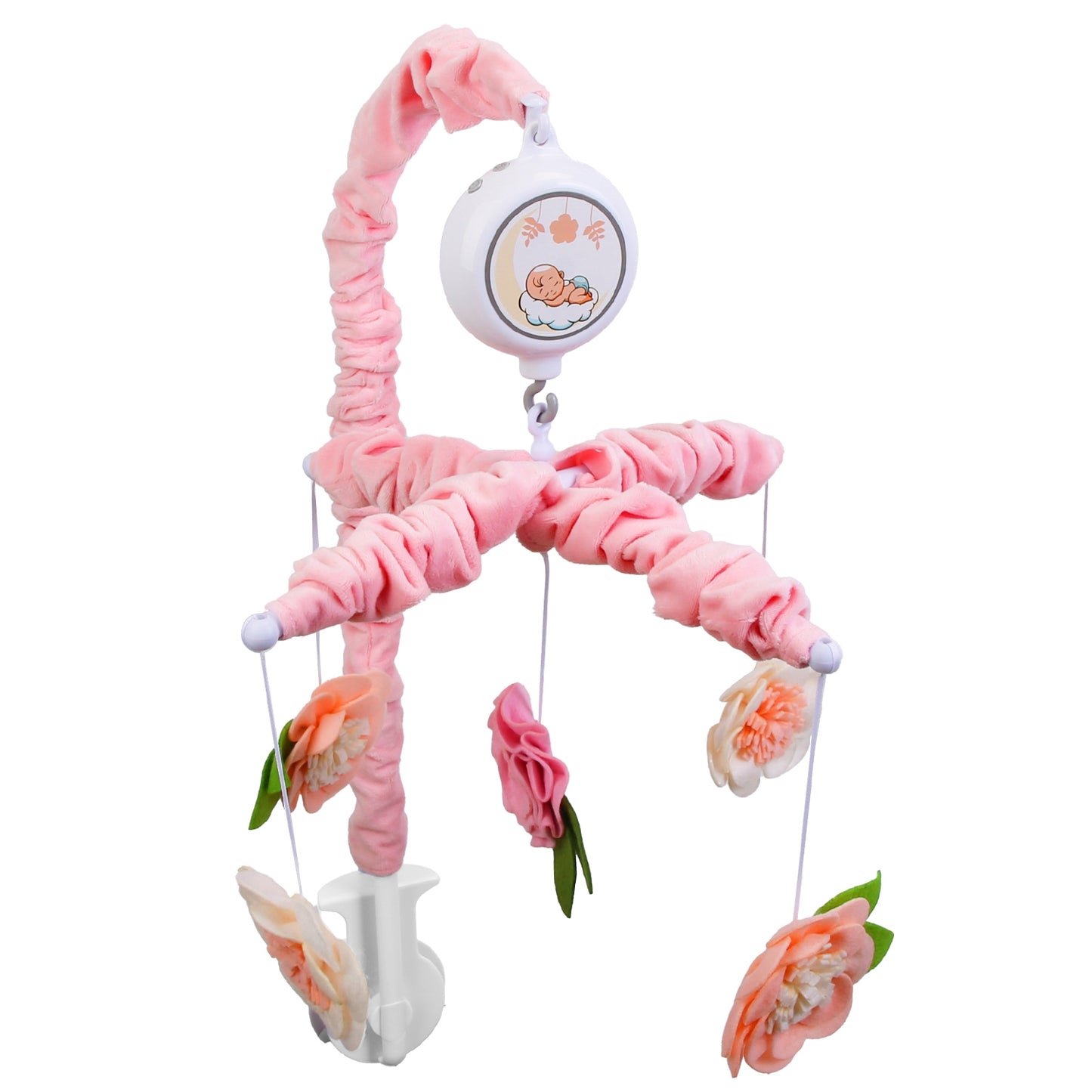 Musical Crib Mobile with 12 Melodies & Flower Rattles