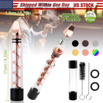 Twisty Glass Blunt Pipe with Grinder and Cleaning Kit
