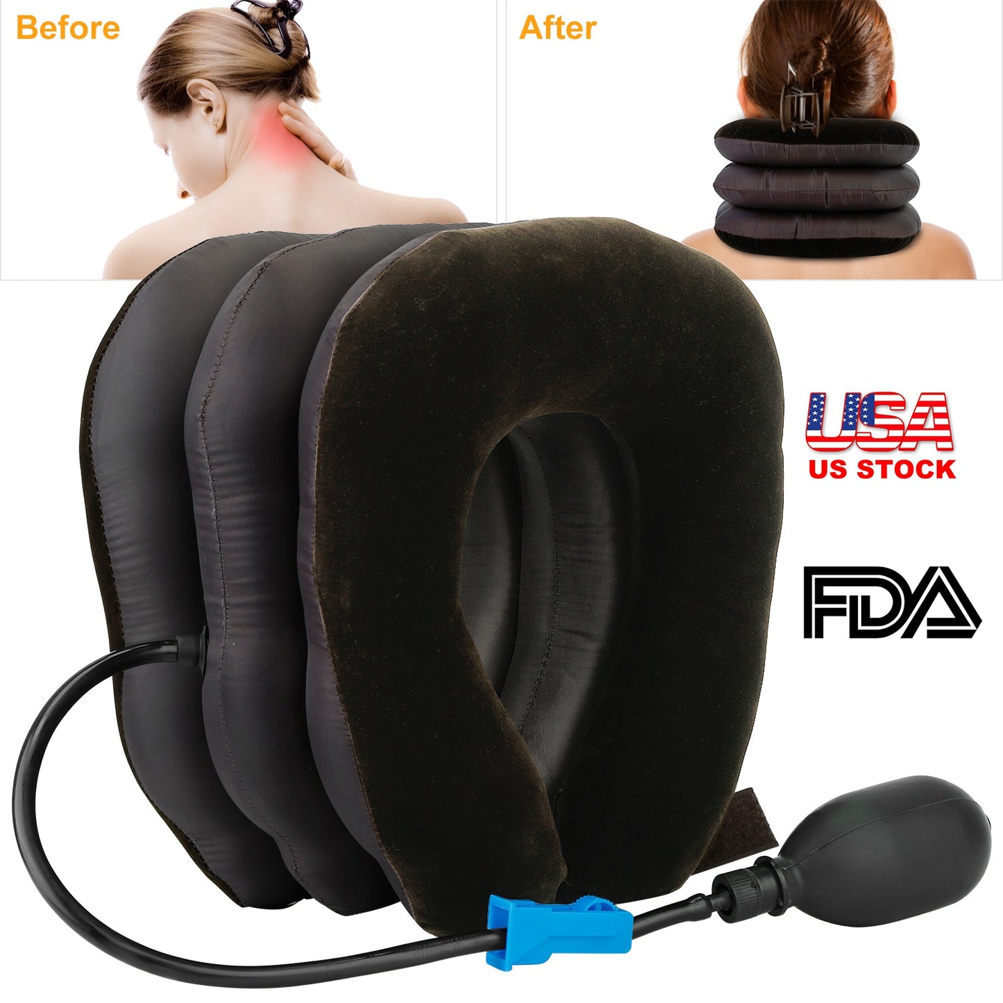 Inflatable Cervical Neck Traction Pillow