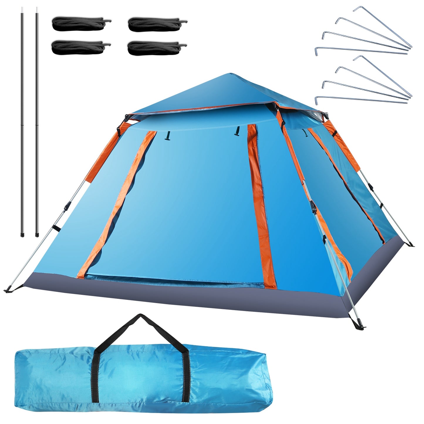 4-5 Person Camping Tent with Mosquito Net Windows