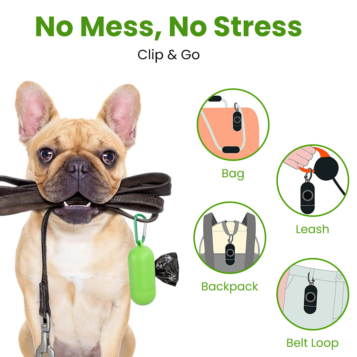 Dog Waste Bags 675 Count with Dispenser and Leash Clip