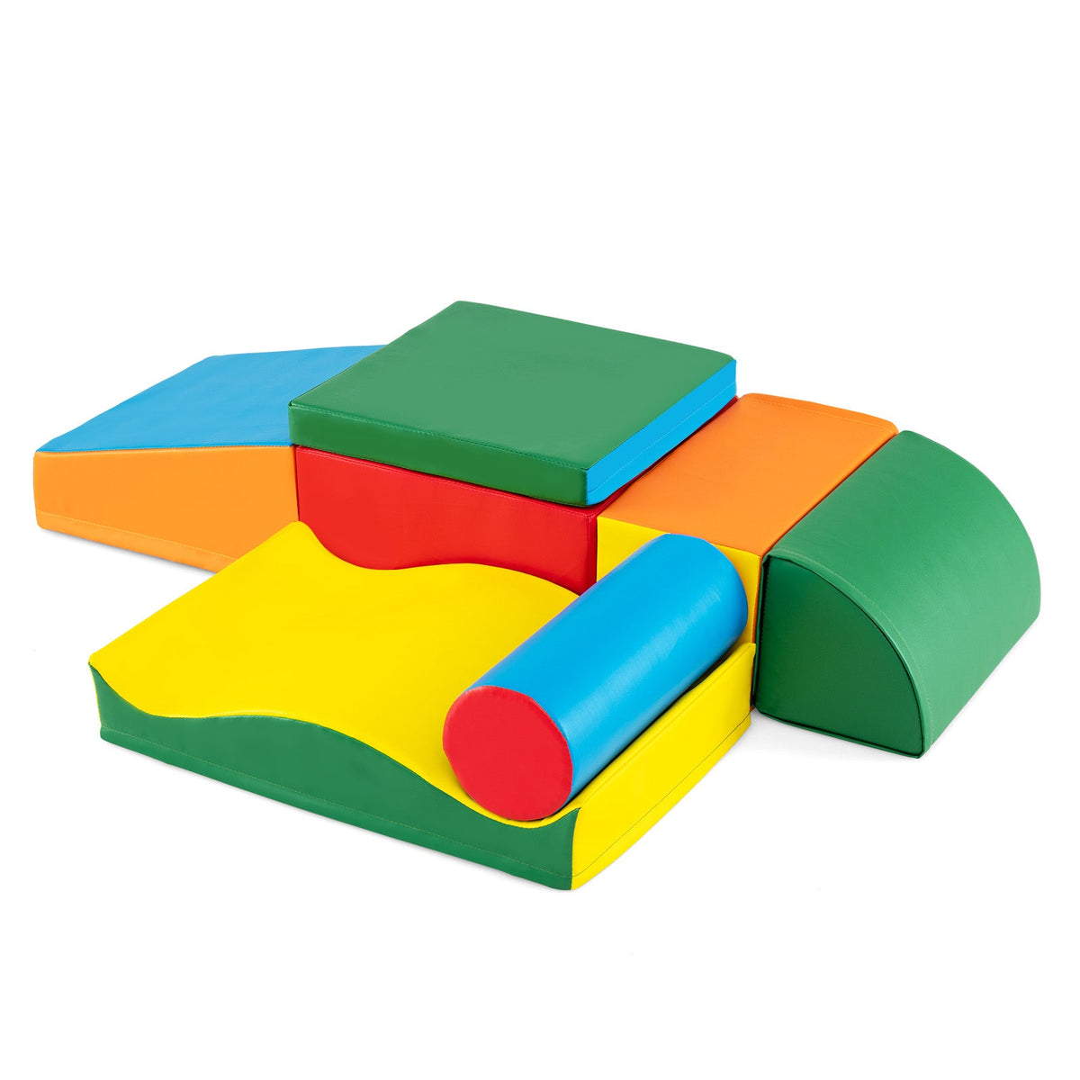 7 Pieces Toddlers Climbing Toys with EPE Foam and Removable PU Leather