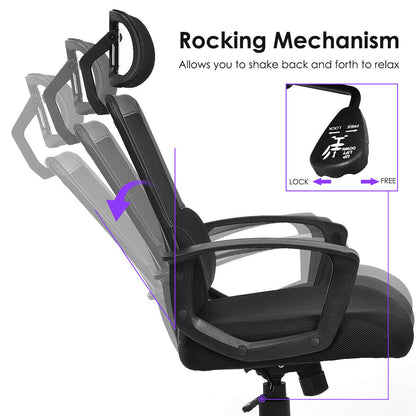 High Back Ergonomic Mesh Office Chair with Adjustable Height