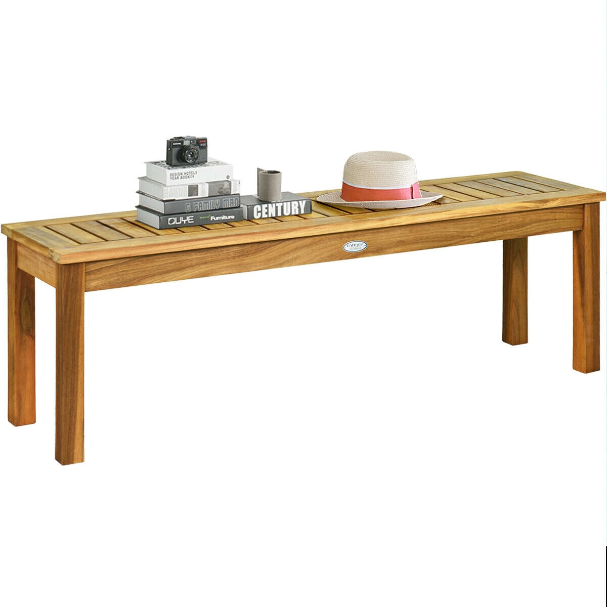 52-Inch Acacia Wood Outdoor Dining Bench for Patio & Garden