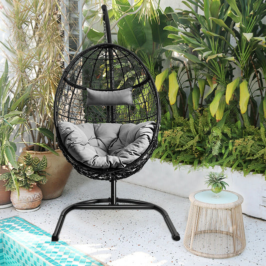 Hanging Hammock Chair with Stand and Cushion