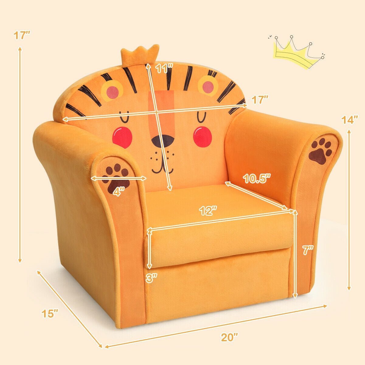 Kids Astronaut Armrest Upholstered Sofa Chair