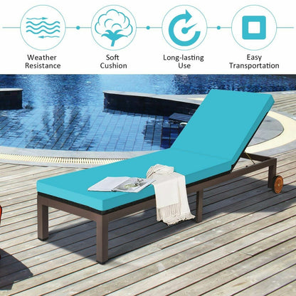 Adjustable Patio Chaise Lounge Chair with Cushion