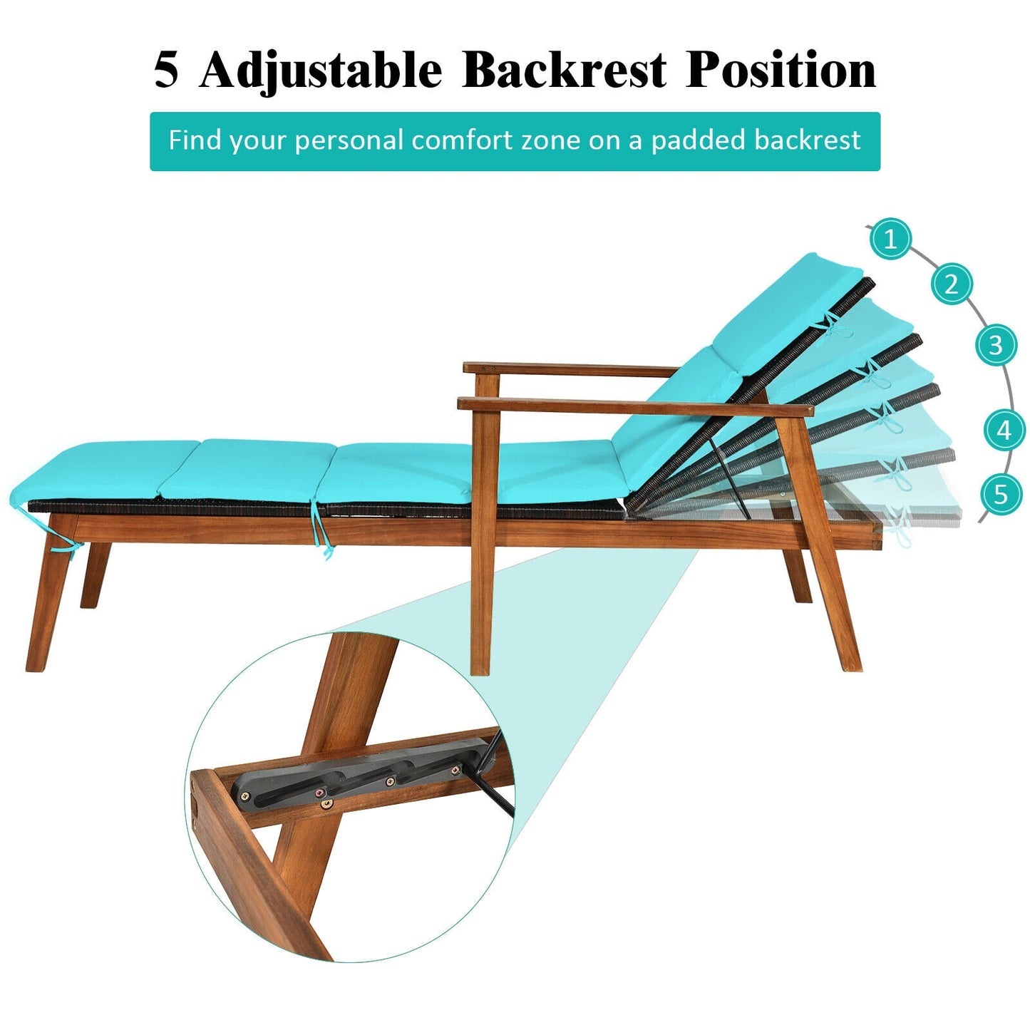 3-Piece Patio Lounge Chair Set with Folding Table