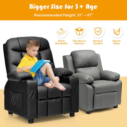 Kids Recliner Chair with Cup Holder and Footrest
