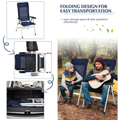 Patio Dining Chair Set with 7-Position Adjustable Backrest