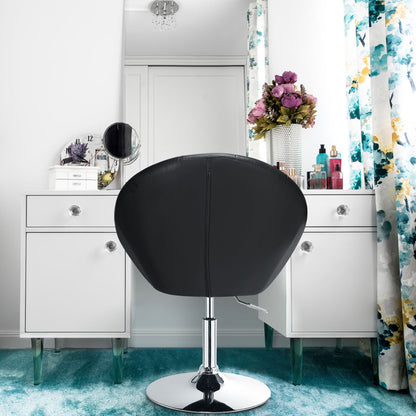 Adjustable Swivel Round Accent Chair with Tufted Back