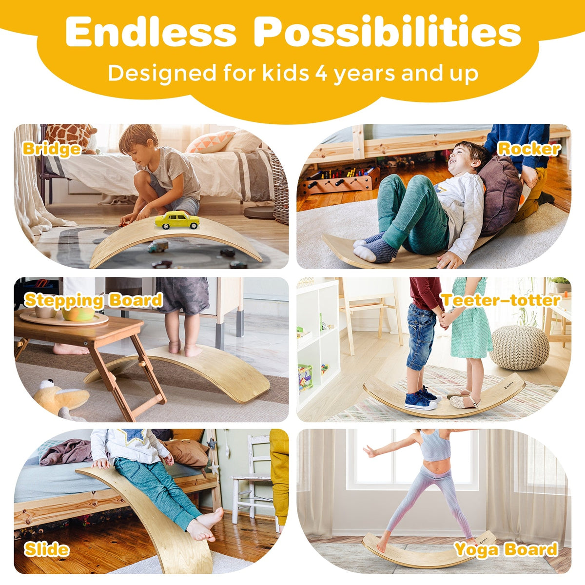 Wobble Balance Board 15.5 Inch for Kids and Adults