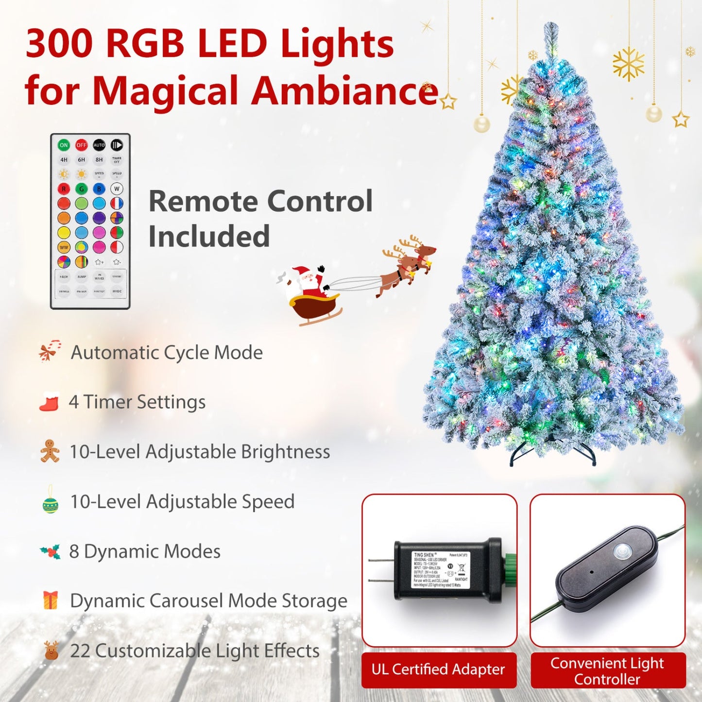 6 FT Smart Pencil Christmas Tree with RGB Lights & Music Sync