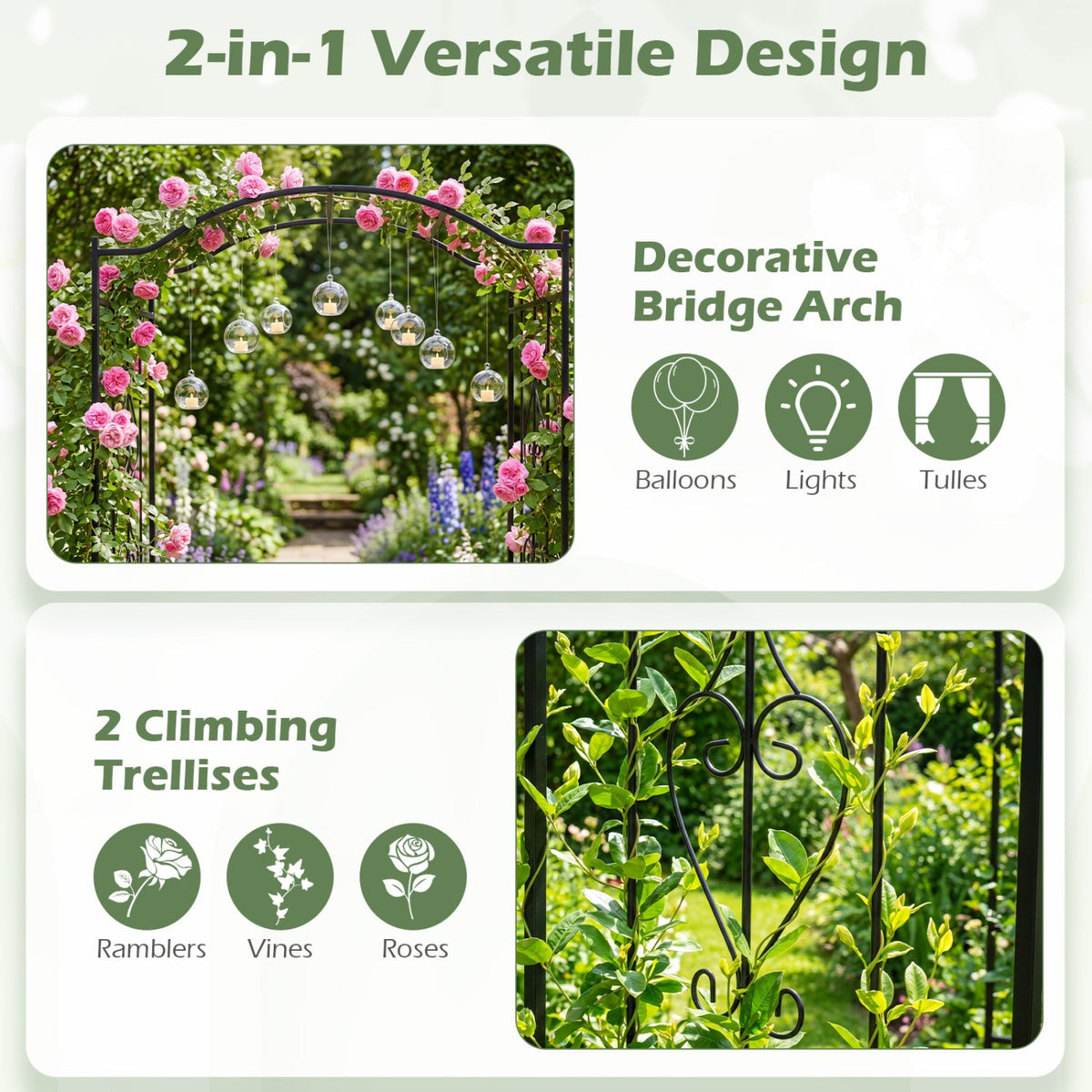 7.5 Feet Garden Arbor Heavy