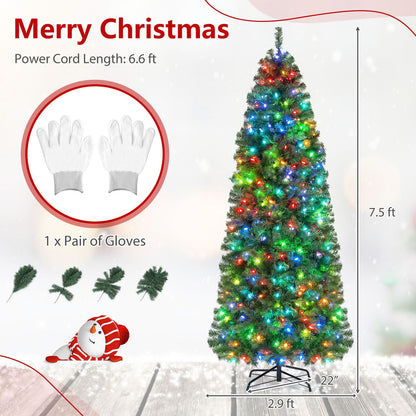 6.3 FT Smart Pencil Christmas Tree with Pre-Lit RGB LED Lights