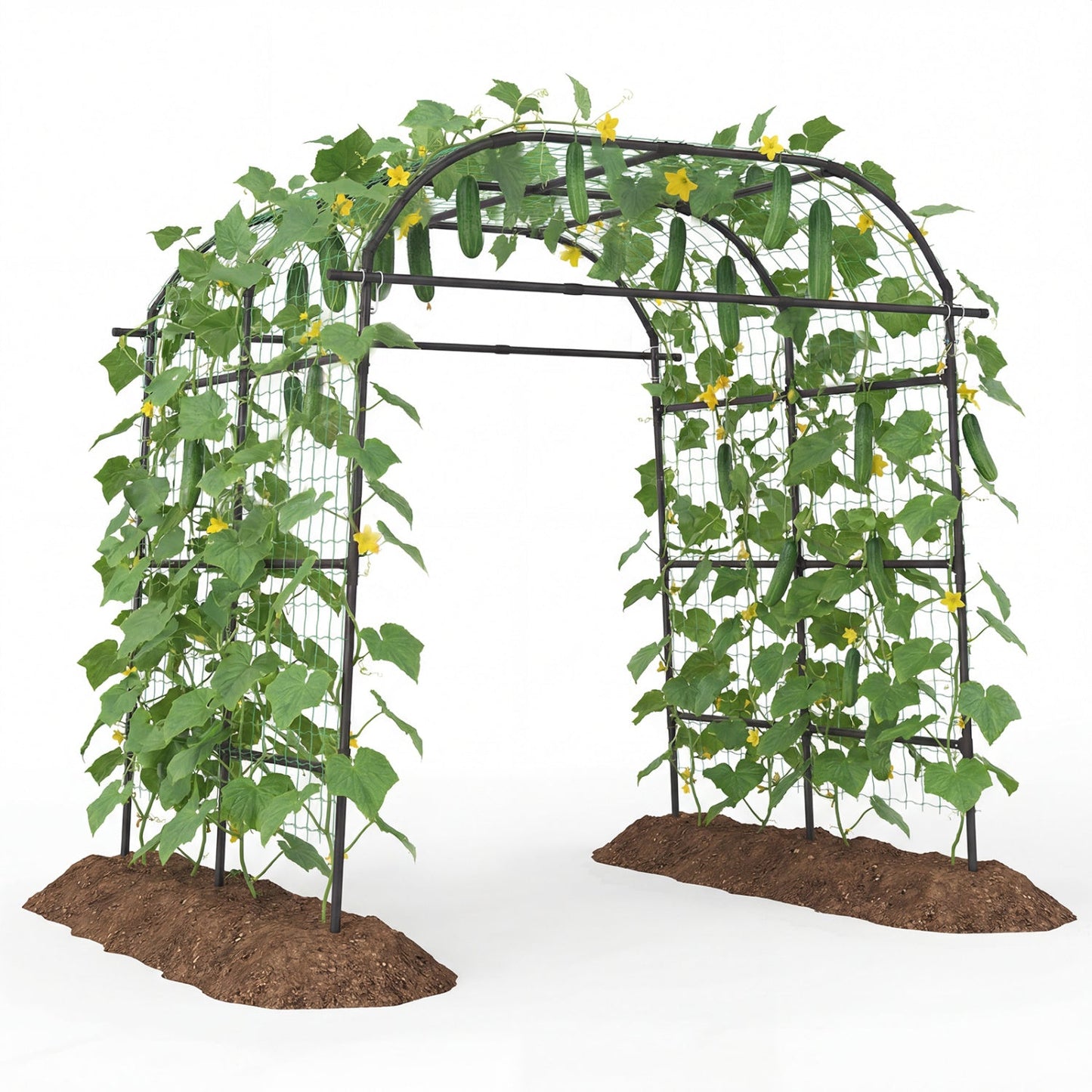 7.5 FT Tall Metal Garden Arch Trellis for Climbing Plants Outdoor