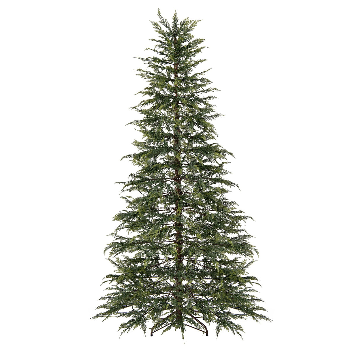 7.5 Feet Artificial Christmas Tree with Branch Tips and Colorful LED Lights