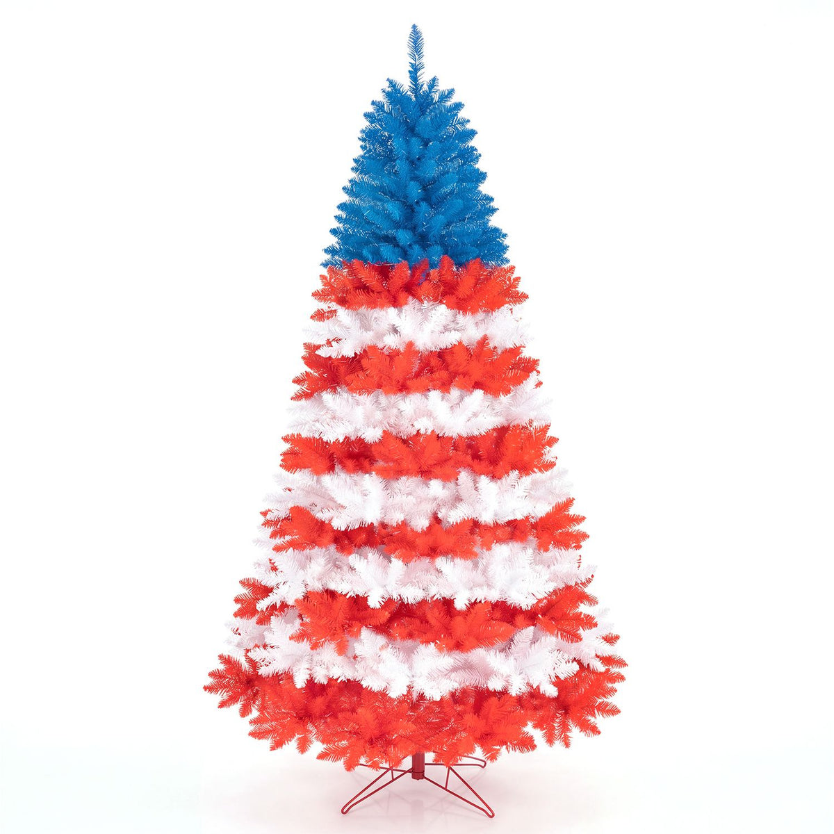 7.5 Feet Artificial Christmas Tree with Warm White LED Lights