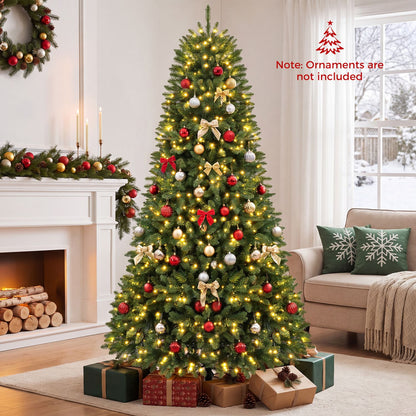 Premium Hinged Artificial Fir Christmas Tree with LED Lights