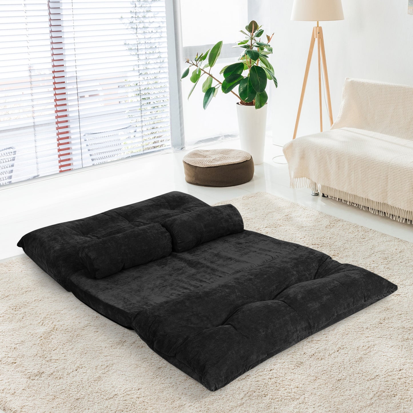 6-Position Adjustable Floor Sofa with 2 Pillows