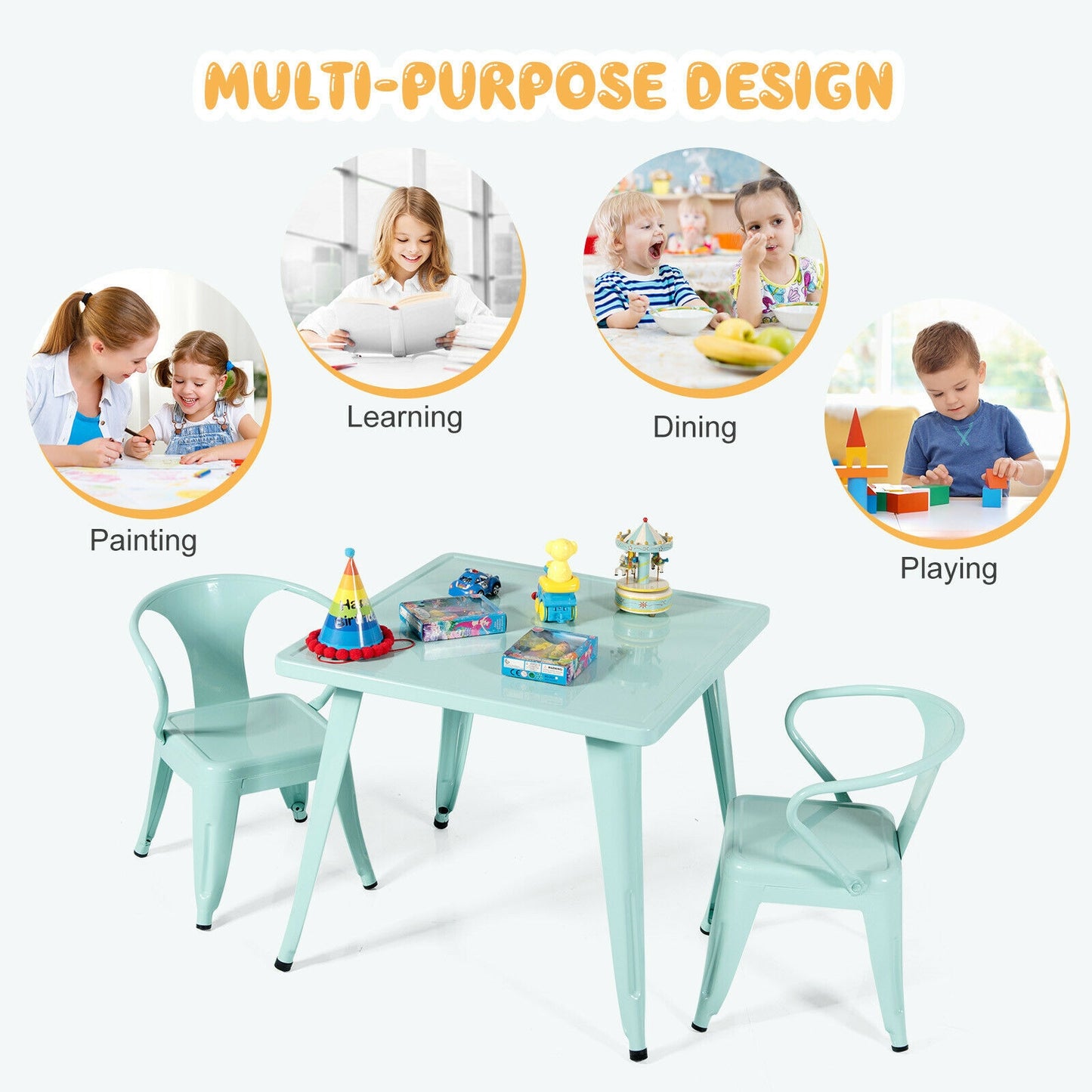 Stackable Kids Armchairs Set of 2 - Steel Construction