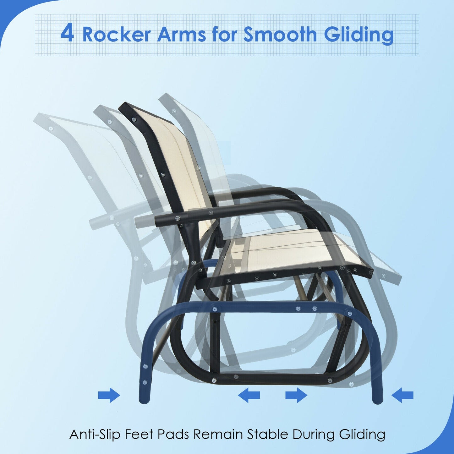48-Inch Outdoor Glider Loveseat with Steel Frame