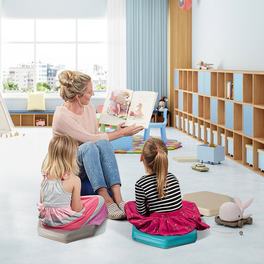 Hexagon Toddler Floor Cushions with Handles, 6-Piece Set