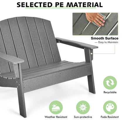 HDPE Adirondack Chair for Patio and Garden - Gray