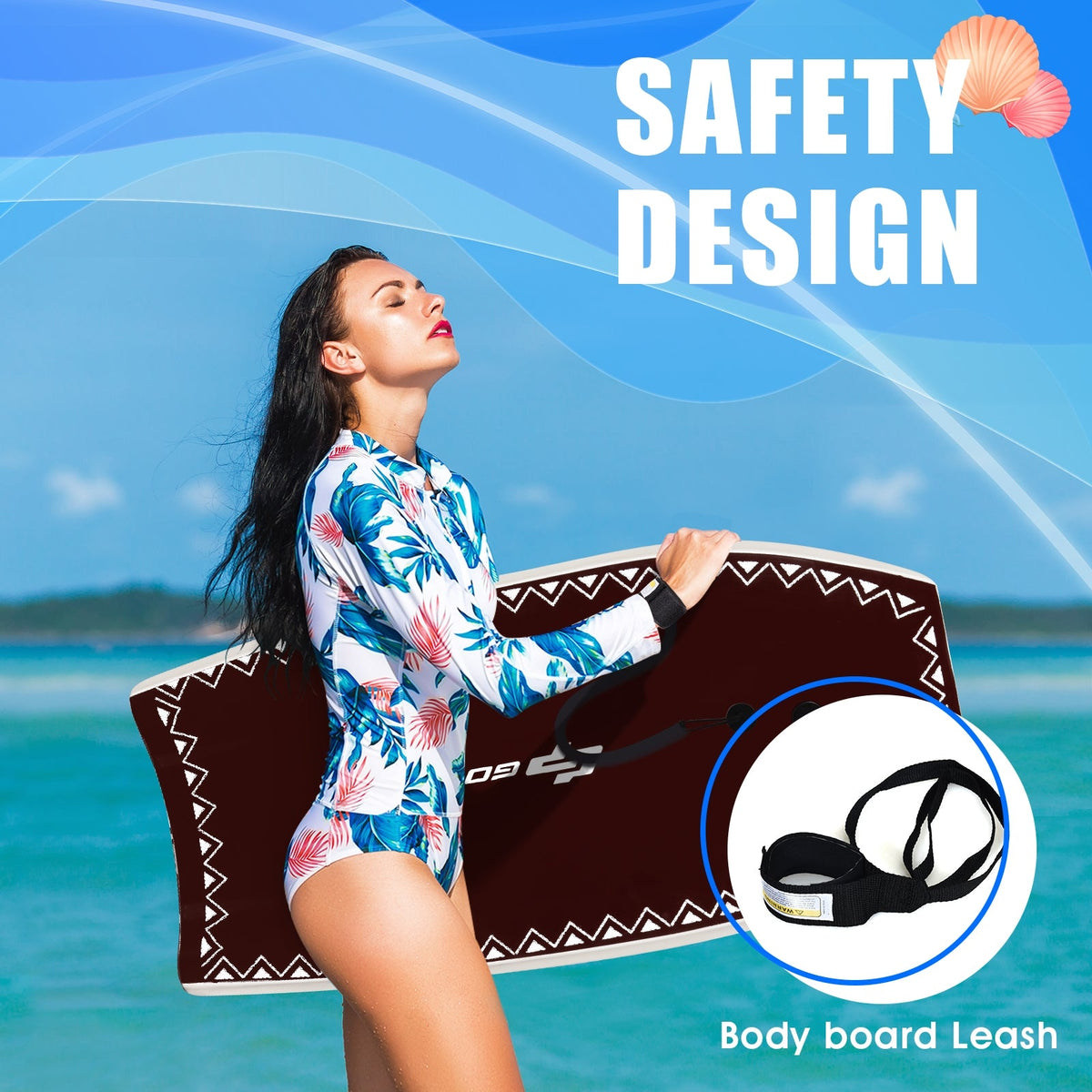 37 Inch Lightweight Surfboard With Fin EPS Core for Kids and Adults