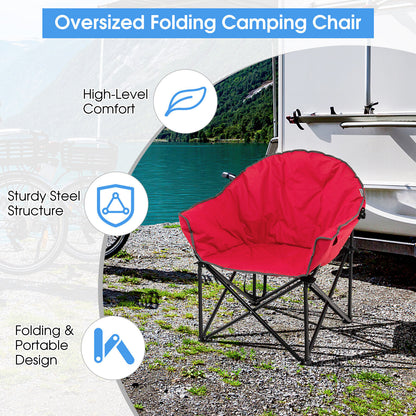 Folding Moon Chair with Padded Seat and Carrying Bag