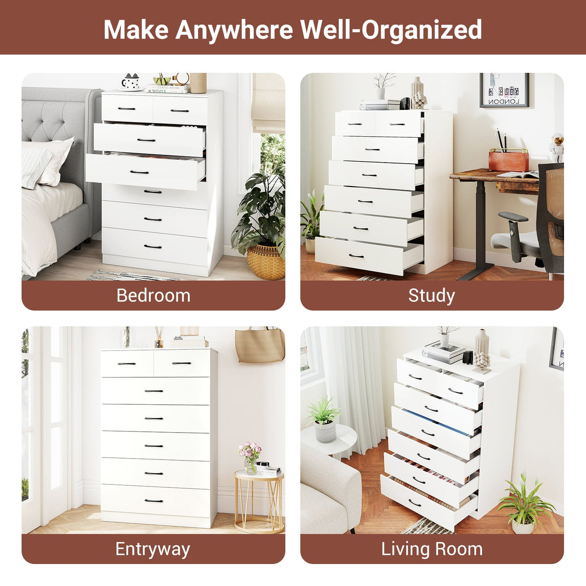 Wooden Chest of Drawers with Anti