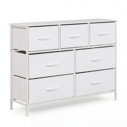 7-Drawer Wide Dresser with Fabric Drawers for Bedroom