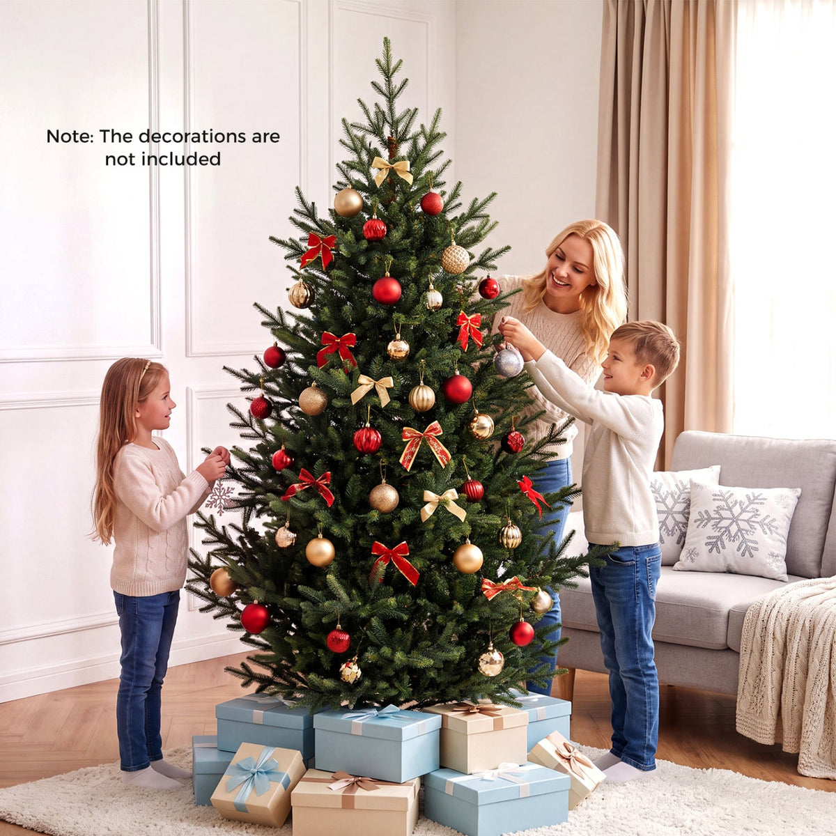 6 FT Pre-Lit Artificial Christmas Tree with 240 LED Lights