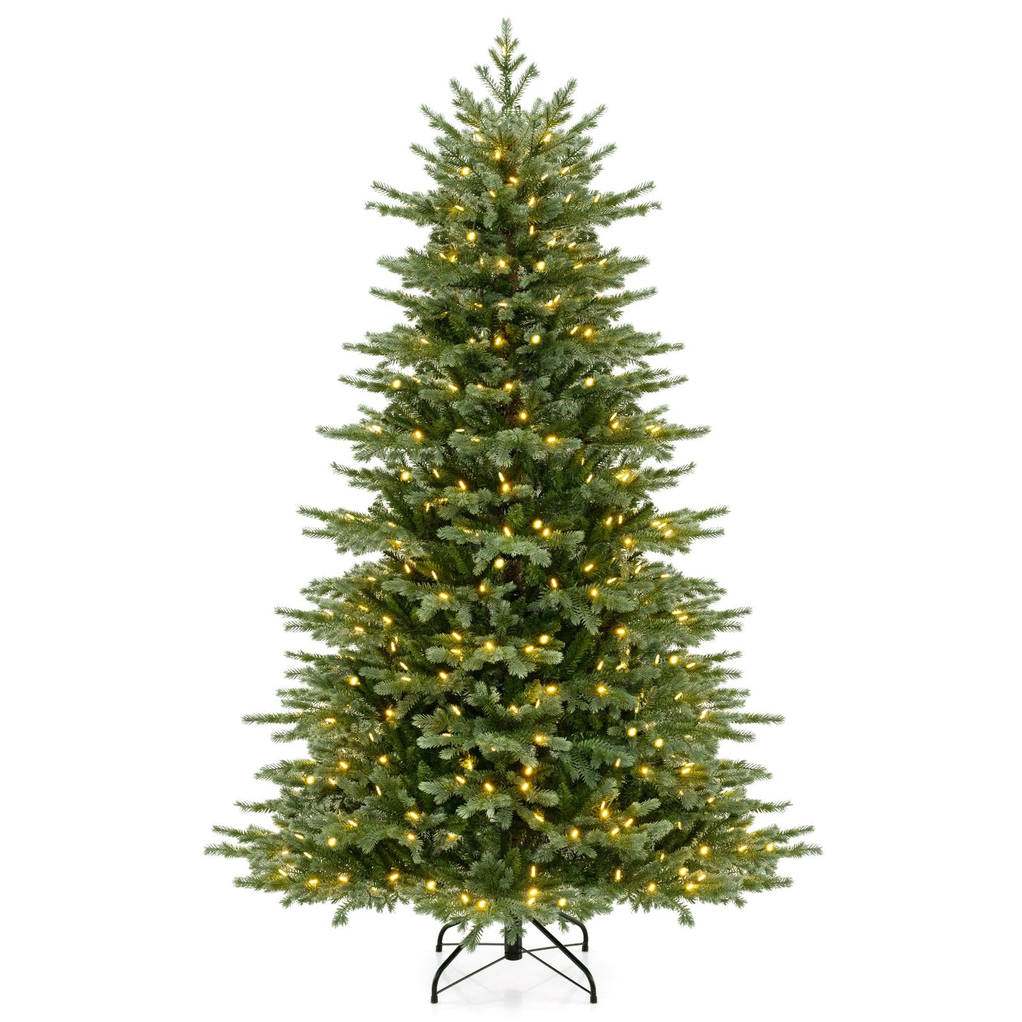 5/6/7 Feet Artificial Christmas Tree with 1426/2116/3156 Lush PVC and 200/300/400 Warm White LED Lights