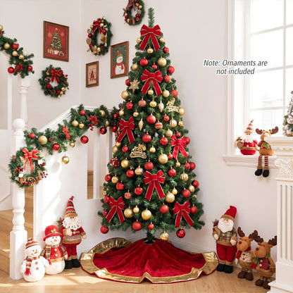 7 Feet Prelit Half-Shape Christmas Tree with 8 Lighting Modes