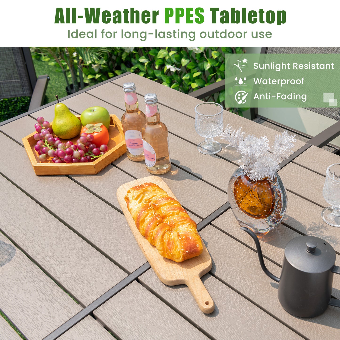 7-Piece Outdoor Patio Dining Set with Stackable Chairs