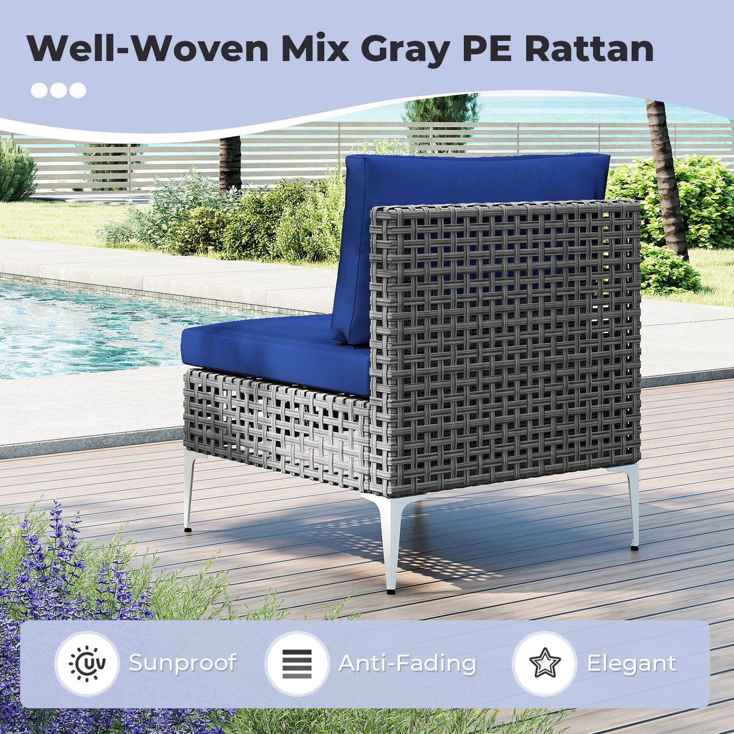 7-Piece Patio Conversation Set with Tempered Glass Table