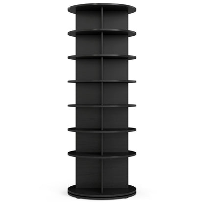 7-Tier Rotating Shoe Rack Tower with 360° Spin - White