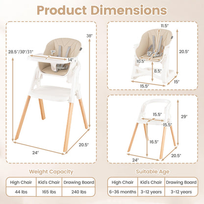 7-in-1 Convertible High Chair with Adjustable Tray