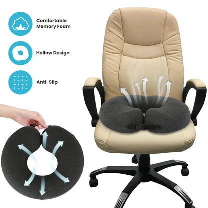 Donut Pillow Seat Cushion Memory Foam Donut Chair Cushions Ergonomic Seat Cushion Pad for Coccyx Prostate Sciatica Pelvic Floor Pressure Sores Office