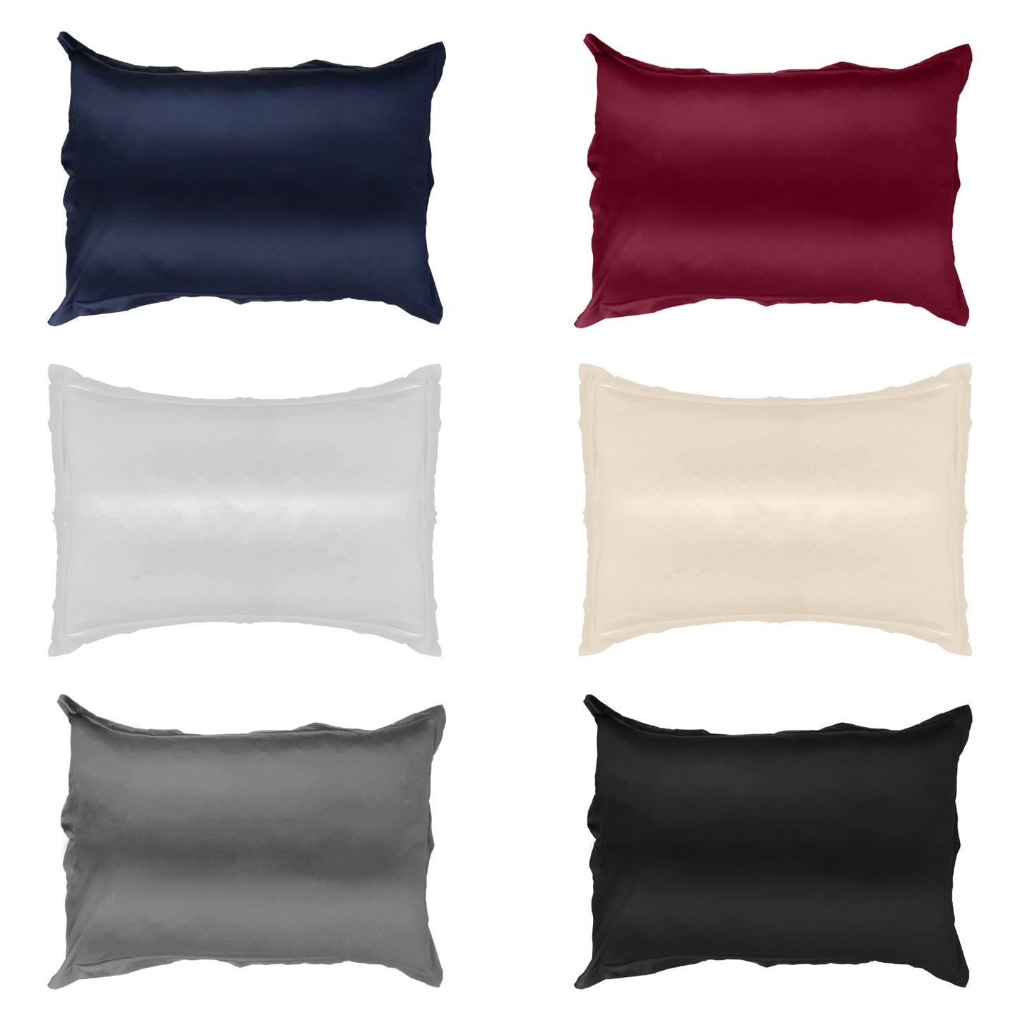 Satin Pillowcases King Size Set of 2 - White
