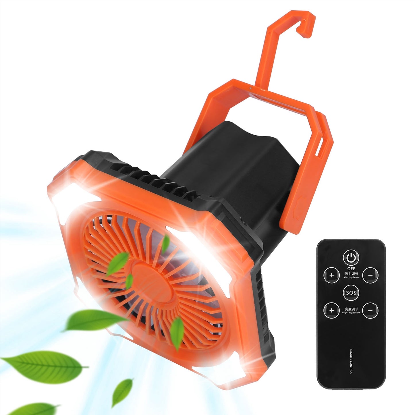Camping Lantern Fan with 10000mAh Power Bank & Remote