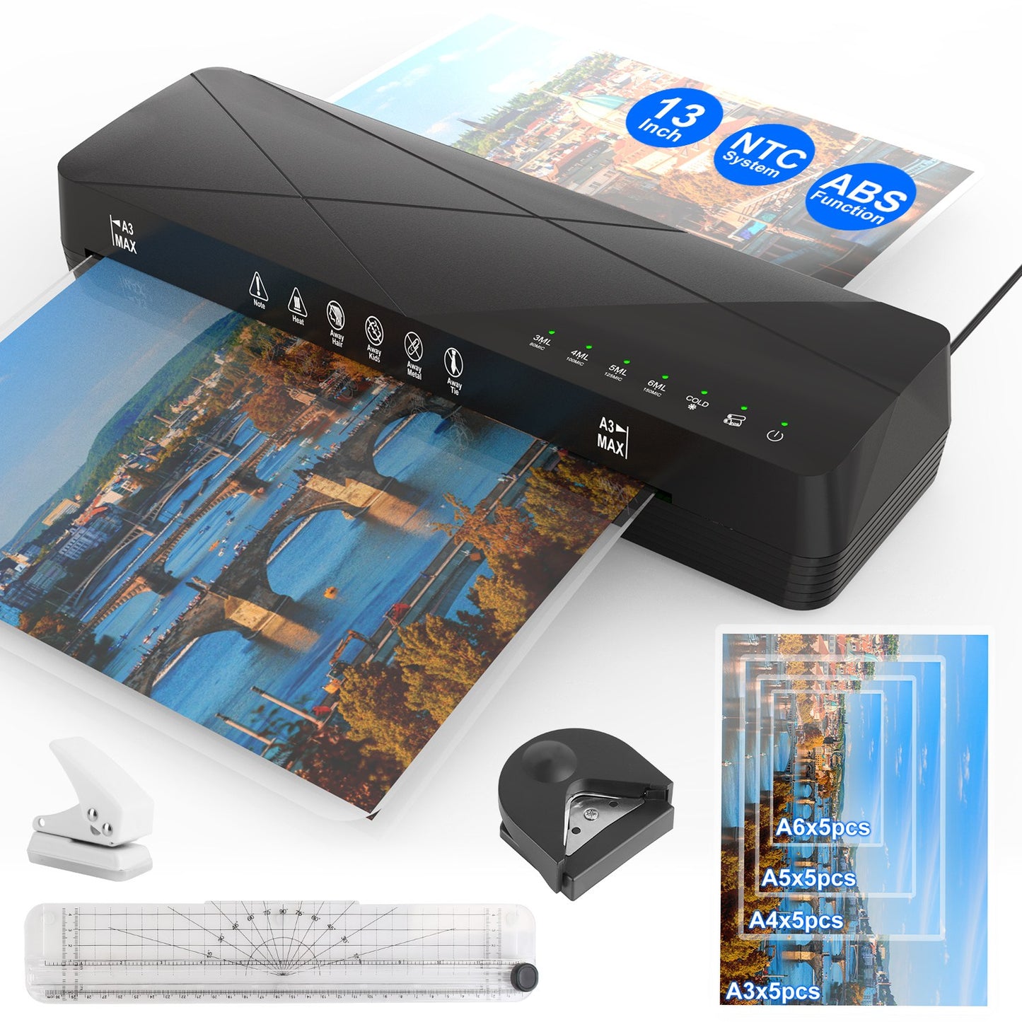 A3 Thermal Laminator Machine with Hot Cold & Foil Modes