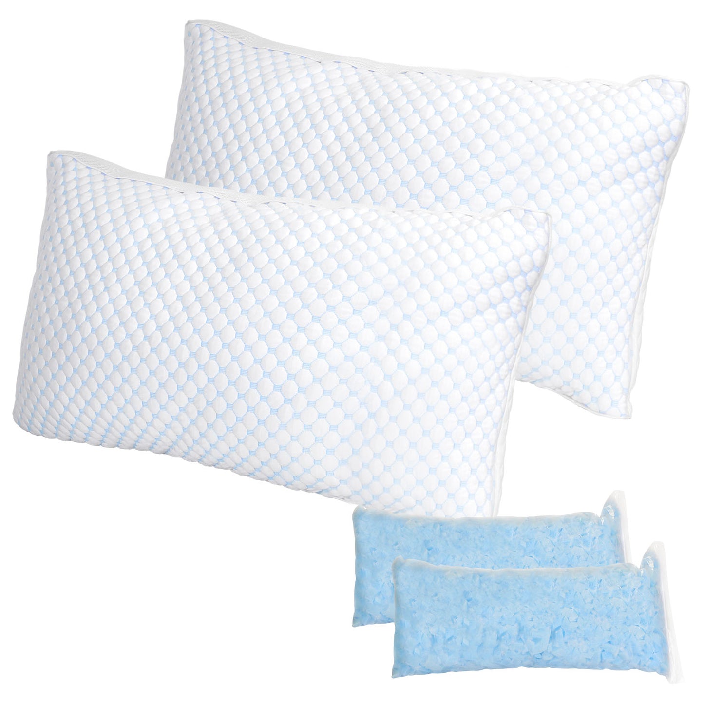 Adjustable Shredded Memory Foam Pillow with Cooling Cover