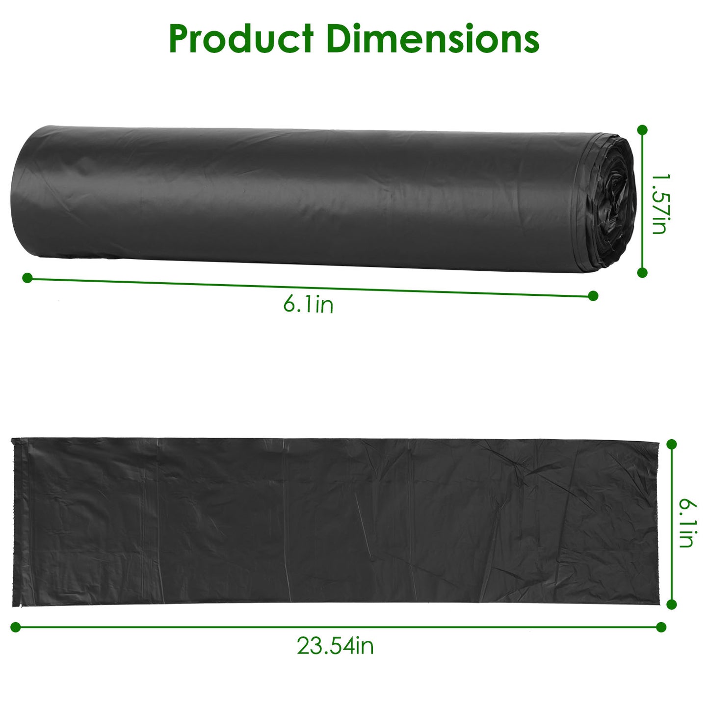 Garbage Bags 5.3 Gallon - 48 Count Black Unscented Trash Liners